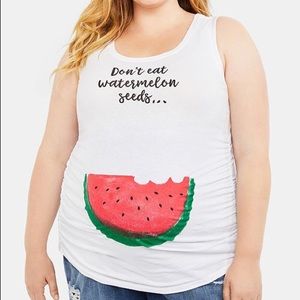 “Don’t Eat Watermelon Seeds” Maternity Tank Top